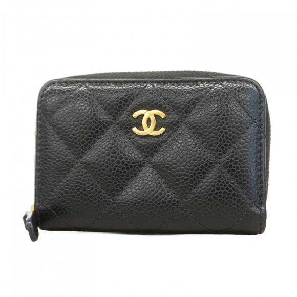 CHANEL Handbags - CHANEL Authentic Black Caviar Leather Wallet